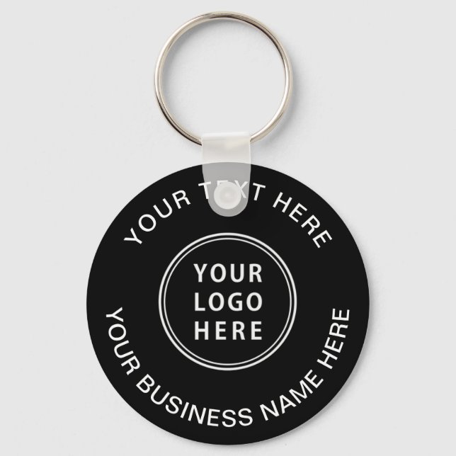 Simple Logo Promotional Black Key Ring (Front)