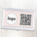 Simple Logo Promotional Business QR Code Business Card Holder<br><div class="desc">Simple logo and QR code to promote your business.  Replace the logo and QR code with your own to customise.  Minimalist and professional to reflect your brand.</div>
