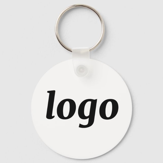 Simple Logo QR Code Business Branding Promotional Key Ring (Front)