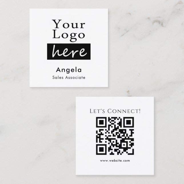 Simple Logo QR Code Business Card (Front/Back)