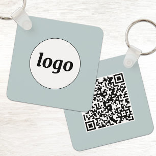 Simple Logo QR Code Business Key Ring