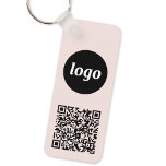 Simple Logo QR Code Business Key Ring<br><div class="desc">Add your own logo and QR code to this striking minimalist professional design.   Great for employee branding,  or as a promotional product for your employees,  clients and customers.</div>