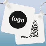 Simple Logo QR Code Business Key Ring<br><div class="desc">Add your own logo and QR code to this striking minimalist professional design.   Great for employee branding,  or as a promotional product for your employees,  clients and customers. Ideal for a trade show or corporate event.</div>