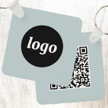 Simple Logo QR Code Business Key Ring<br><div class="desc">Add your own logo and QR code to this striking minimalist professional design. Change the background colour in the Design Tool, or email squirrell@rocketmail.com for assistance with colour changes. Great for employee branding, or as a promotional product for your employees, clients and customers. Ideal for a trade show or corporate...</div>