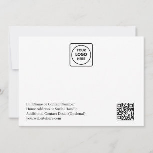 Simple Logo QR Code Business Note Card