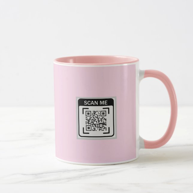 Simple Logo QR Code Business Pink Mug (Right)