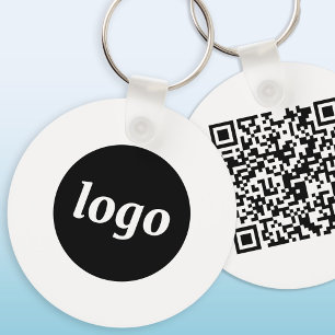 Simple Logo QR Code Business Promotional Key Ring