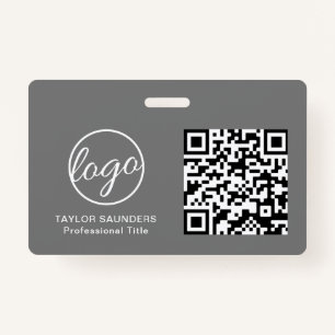 Simple Logo QR Code Employee ID Badge