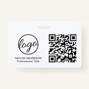 Simple Logo QR Code Employee ID Badge