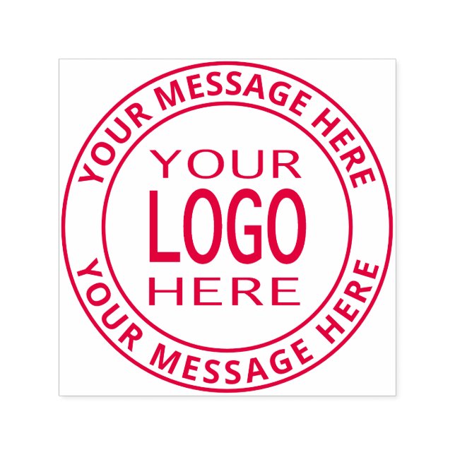 Simple Logo Replacement & Bold Customisable Text Self-inking Stamp (Design)