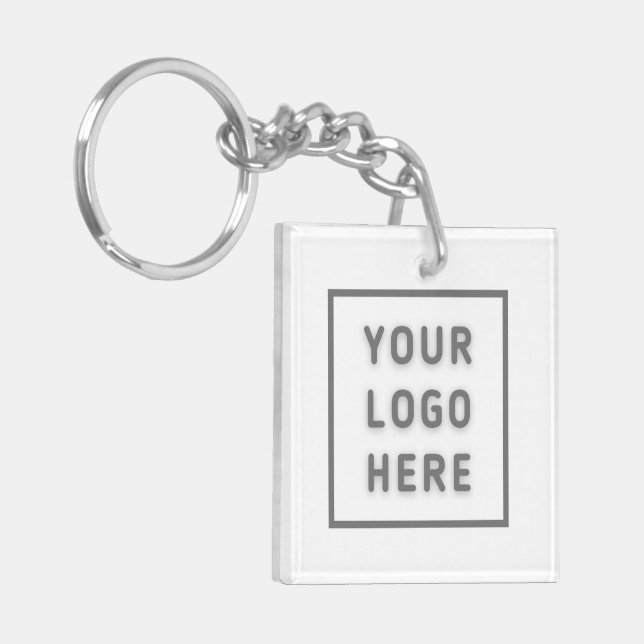 Simple Logo Template Business Promo Swag White Key Ring (Front Left)