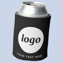Simple Logo Text Business Promotional Black Can Cooler