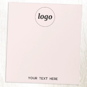 Simple Logo Text Business Promotional Blush Pink Notepad
