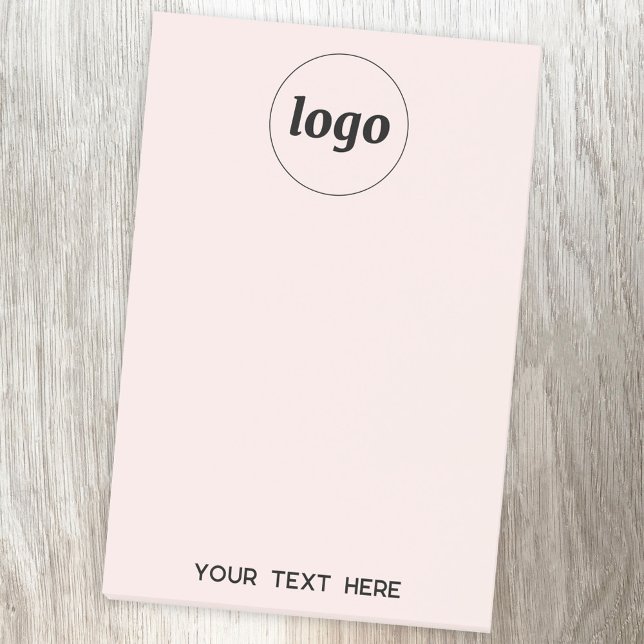 Simple Logo Text Business Promotional Blush Pink Post-it Notes (Logo with custom text business promotional Post-It sticky notes)