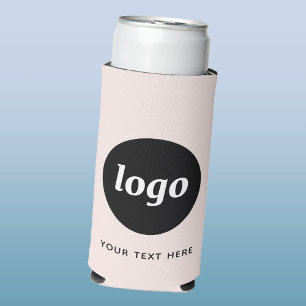 Simple Logo Text Business Promotional Blush Pink Seltzer Can Cooler