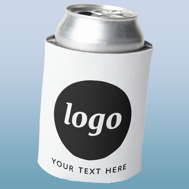 Simple Logo Text Business Promotional Branding Can Cooler (Simple logo with custom text business branding promotional can cooler )