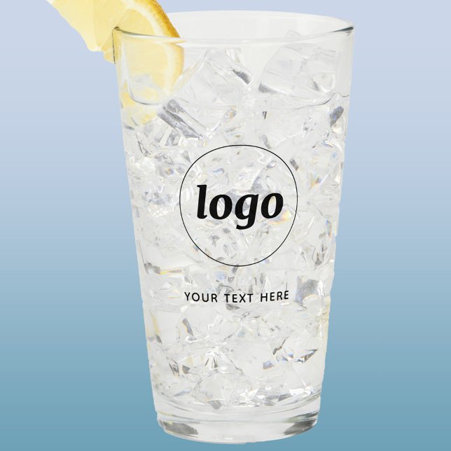 Simple Logo Text Business Promotional Branding Glass (Logo with text simple business branding promotional glass tumbler)