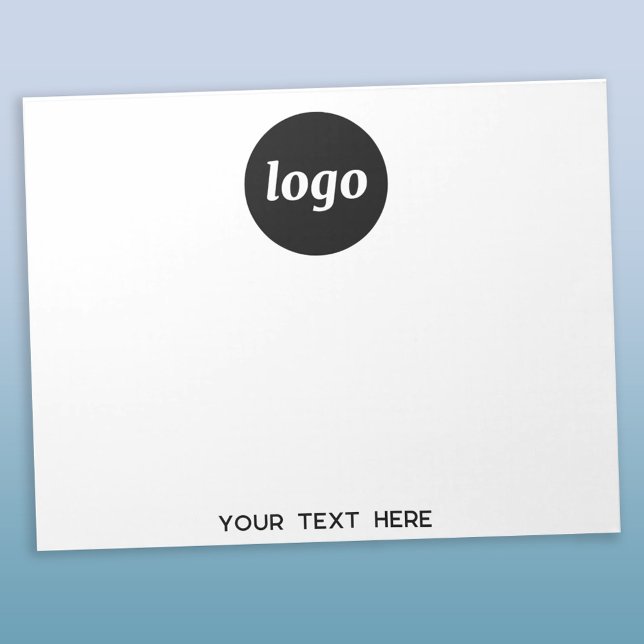 Simple Logo Text Business Promotional Notepad (Simple logo with custom text promotional business notepad)