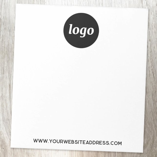 Simple Logo Text Business Promotional Notepad (Simple logo with custom text business branding promotional notepad)