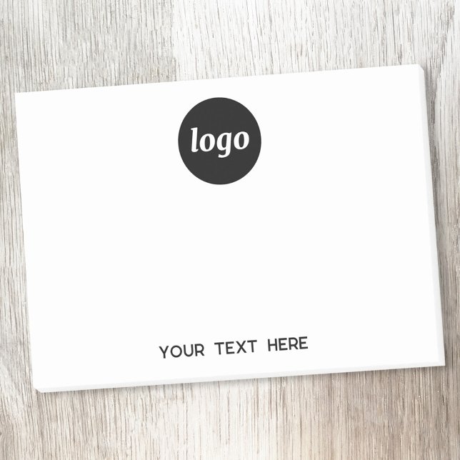 Simple Logo Text Business Promotional Post-it Notes (Simple logo with custom text business branding promotional small Post It sticky notes)