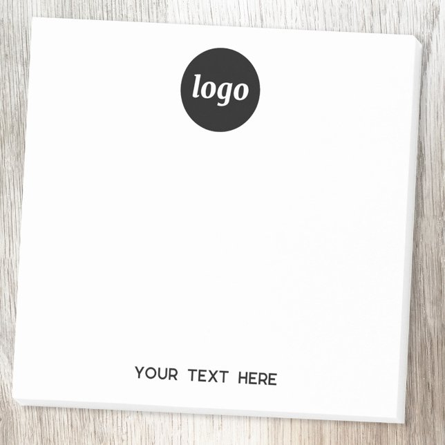 Simple Logo Text Business Promotional Post-it Notes (Simple logo with custom text business branding promotional Post-It sticky notes)