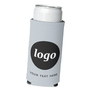 Simple Logo Text Business Promotional Powder Blue Seltzer Can Cooler