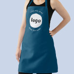 Simple Logo Text Business Promotional Teal Green Apron<br><div class="desc">Add your own logo and choice of text to this design.  Remove the top or lower text if you prefer.  Minimalist and professional.  Great for employee uniform branding,  or as a promotional product for your clients and customers.</div>