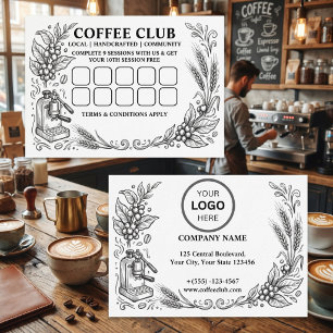 Simple Logo & Text Loyalty Punch Card