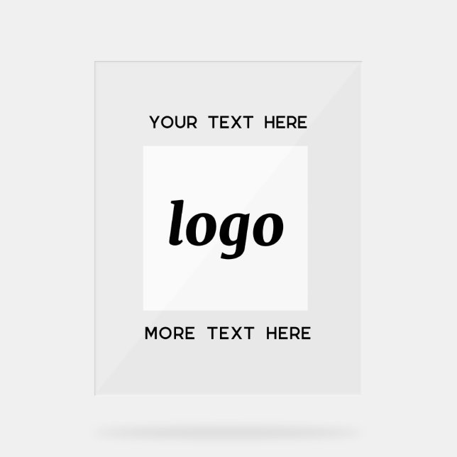 Simple Logo Text Promotional Business Acrylic Sign (Front)