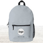 Simple Logo Text Promotional Business Blue Printed Backpack<br><div class="desc">Add your own logo and choice of text to this design.  Remove the text if you prefer.  Minimalist and professional.  Great for a promotional product for your clients and customers. For other versions,  see the collection.</div>