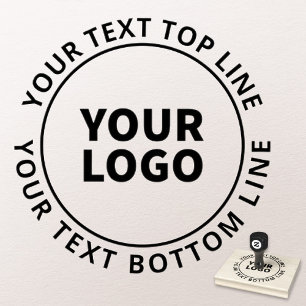 Simple Logo Upload & Customisable Circular Text Rubber Stamp