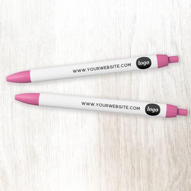 Simple Logo Website Business Promotional Black Ink Pen (Logo with custom text business promotional pens)