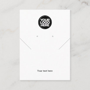 Simple Logo White Chain Earrings Display Card