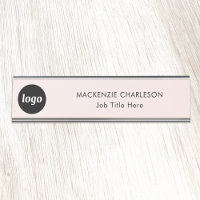 Simple Logo with Custom Text Business Blush PInk