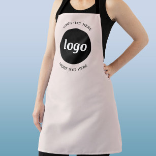 Simple Logo With Text Blush Pink Business Apron