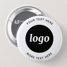 Simple Logo With Text Business 6 Cm Round Badge