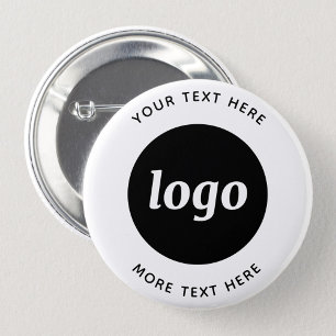 Simple Logo With Text Business 6 Cm Round Badge