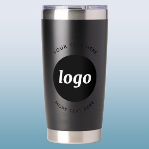 Simple Logo With Text Business Black on Black Insulated Tumbler