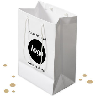 Simple Logo With Text Business Branding Medium Gift Bag