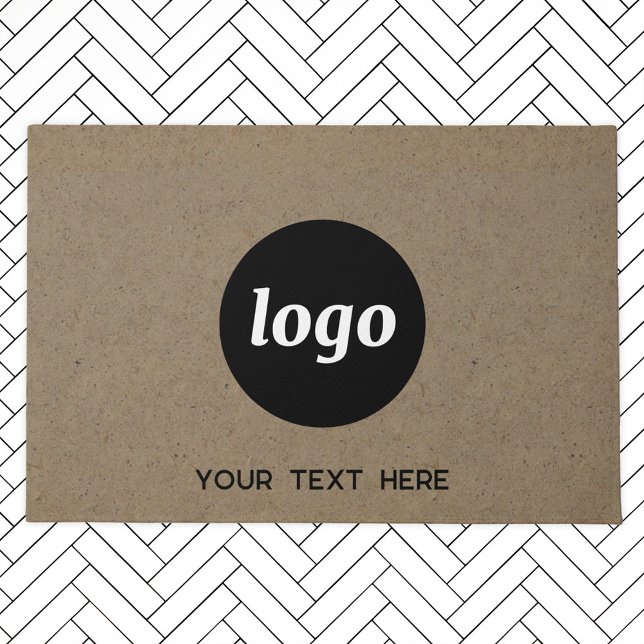 Simple Logo With Text Business Doormat (Logo and custom text promotional business doormat)