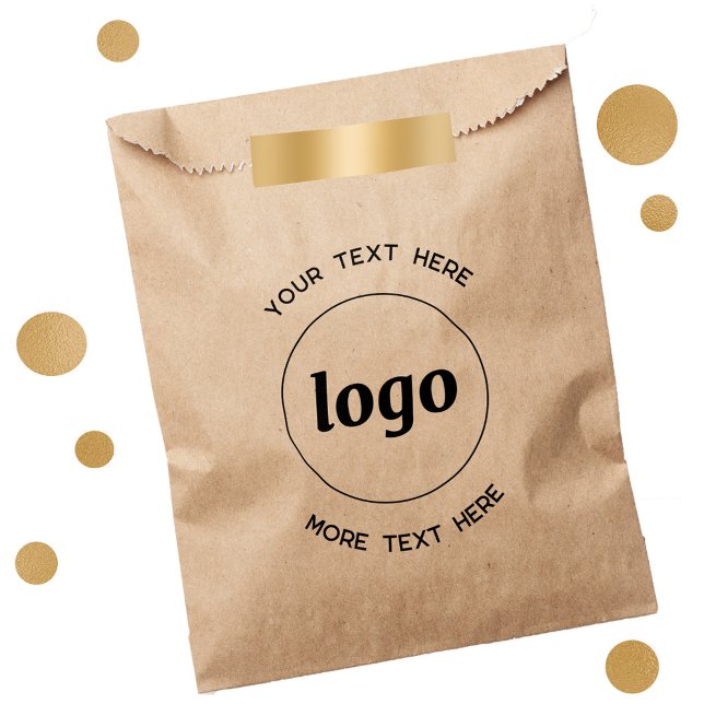 Simple Logo With Text Business Favour Bag (Logo and custom text business promotional paper bag)