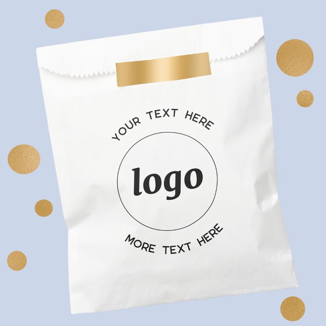 Simple Logo With Text Business Favour Bag (Logo and custom text business promotional paper bag)