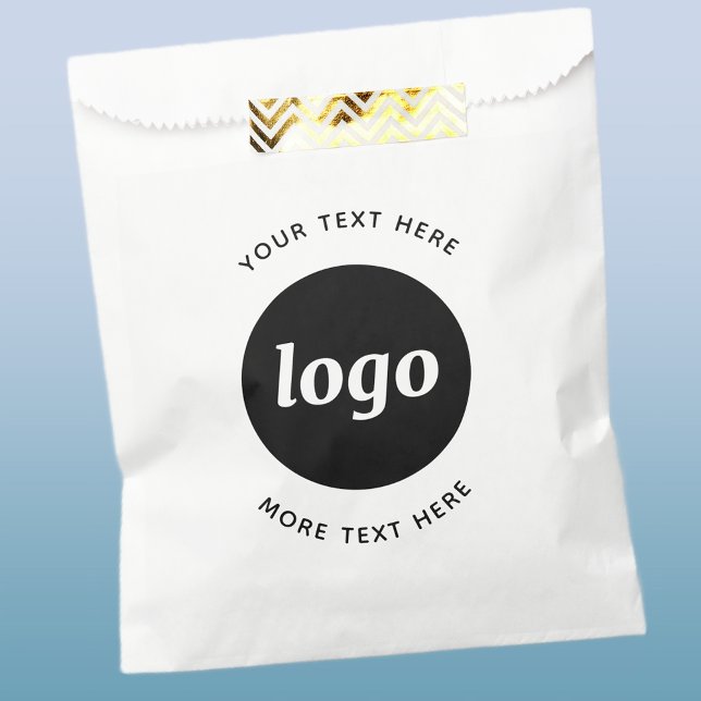 Simple Logo With Text Business Favour Bag (Logo with text business promotional paper bag)