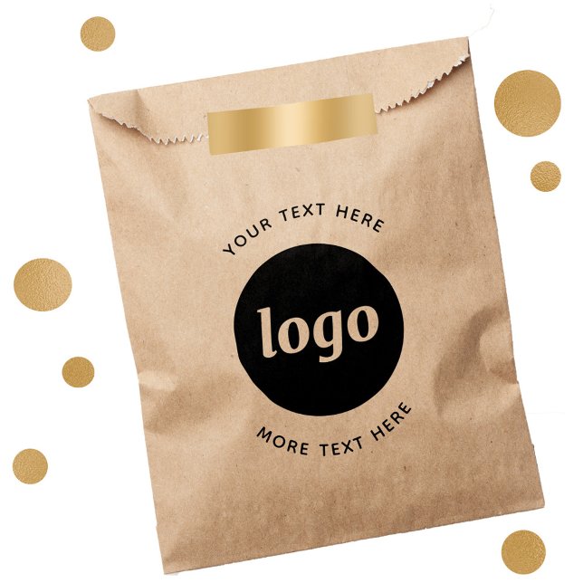 Simple Logo With Text Business Kraft Favour Bag (Logo and text business promotional paper bag)