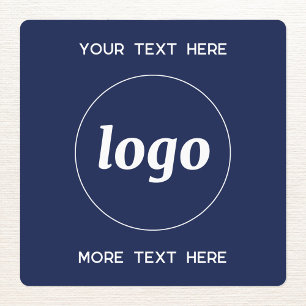 Simple Logo With Text Business Navy Blue