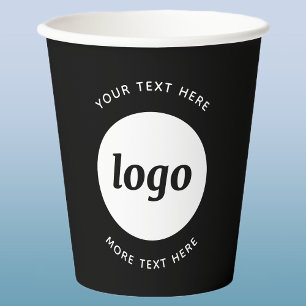 Simple Logo With Text Business Paper Cups