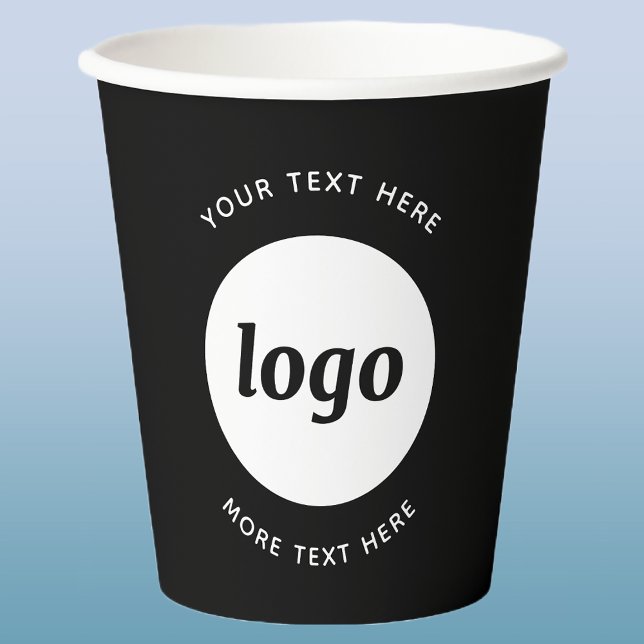 Simple Logo With Text Business Paper Cups (Logo with text business promotional paper cup)