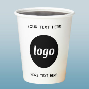 Simple Logo With Text Business Paper Cups