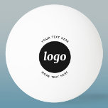 Simple Logo With Text Business Ping Pong Ball<br><div class="desc">Add your own logo and choice of text to this design.  Remove the top or lower text if you prefer.  Minimalist and professional.  Great for employee branding,  or as a promotional product for your clients and customers.</div>