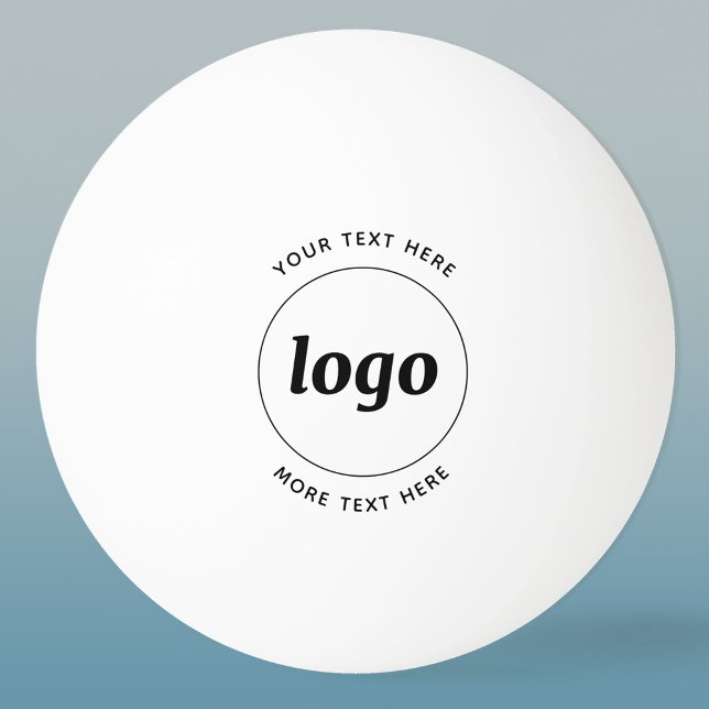 Simple Logo With Text Business Ping Pong Ball (Simple logo with custom text business branding promotional ping pong ball)